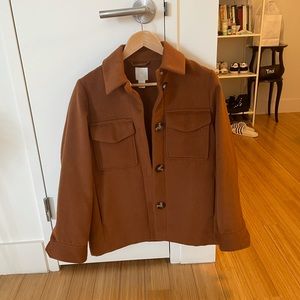 Oversized Shirt Jacket from H&M, Pumpkin Color, Size XS